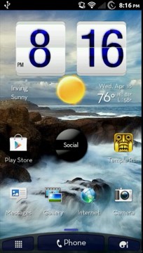 A themed Android home screen.